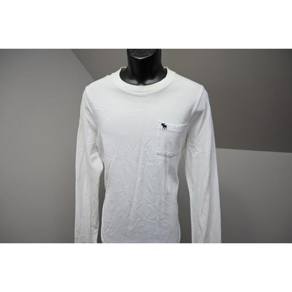 Abercrombie & Fitch Muscle Fit Tee Shirt Long Sleeve White Boys Size 2XL XXL - Picture 2 of 12